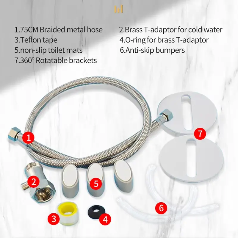 Non-Electric Bidet Attachment with Retractable Nozzle